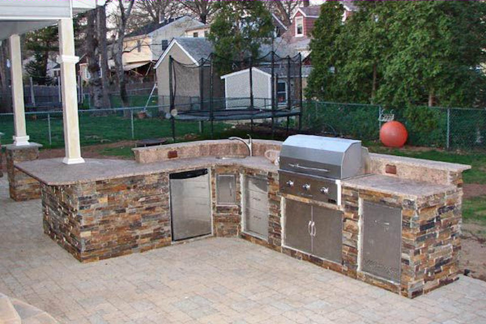 Full Outdoor Brick Kitchen