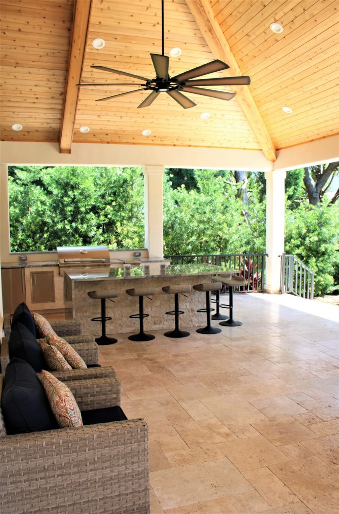 Outdoor high ceiling structure with kitchen south tampa